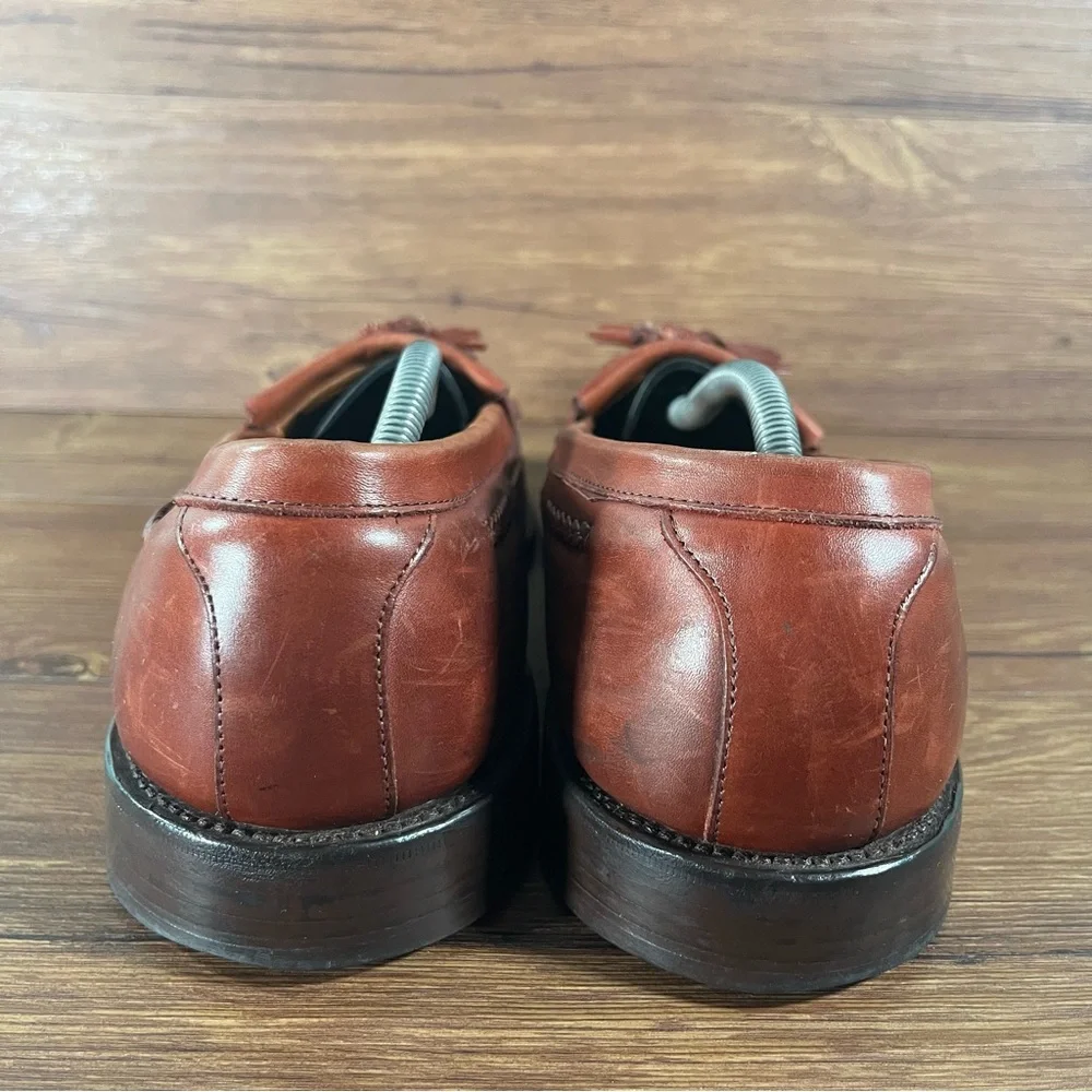 Allen Edmonds Brown Woven Leather Tassel Loafers
